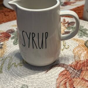 Rae Dunn White Ceramic Syrup Pitcher